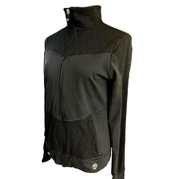 Trina Turk Recreation Womens Small  Black Full Zip  Athletic Thumb Hole Jacket - Picture 4 of 10